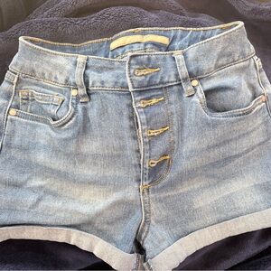 Joe's Jeans Light Blue Button-Fly Rolled Hem Denim Shorts